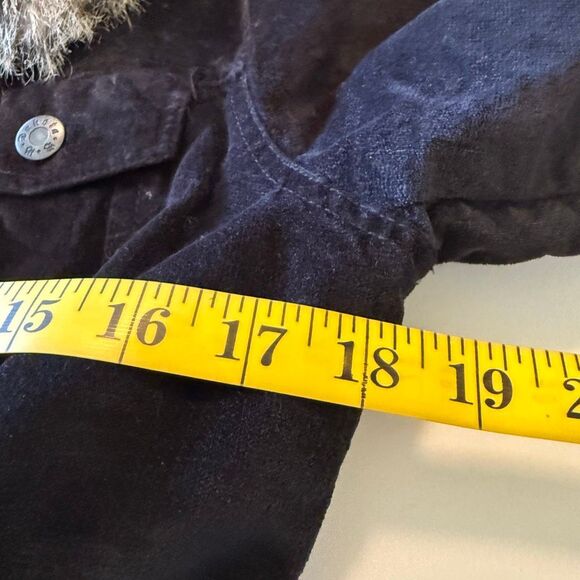 Vintage BB Dakota Black Cotton Velour Faux Fur Penny Lane Jacket Sz M/L Y2K - Picture 6 of 12